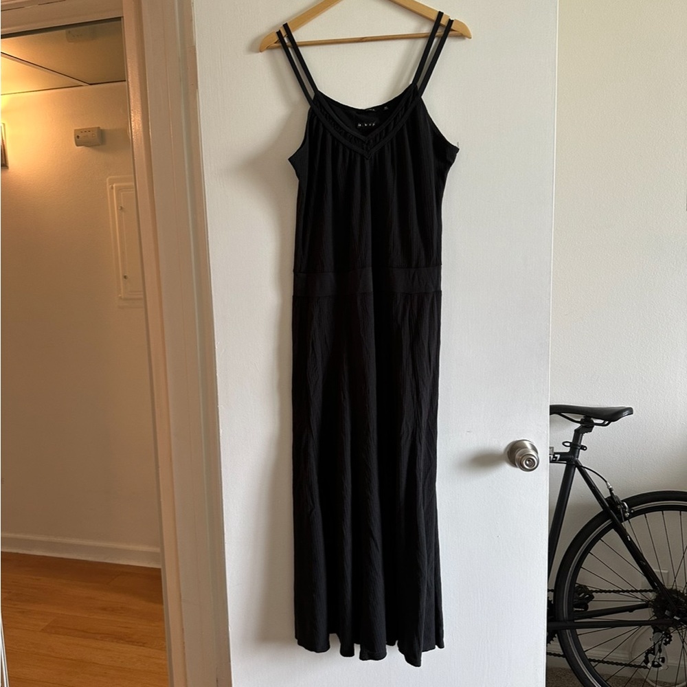 Hurley Black Drop Waist Beach Strappy Classic Maxi Dress Size Medium EUC